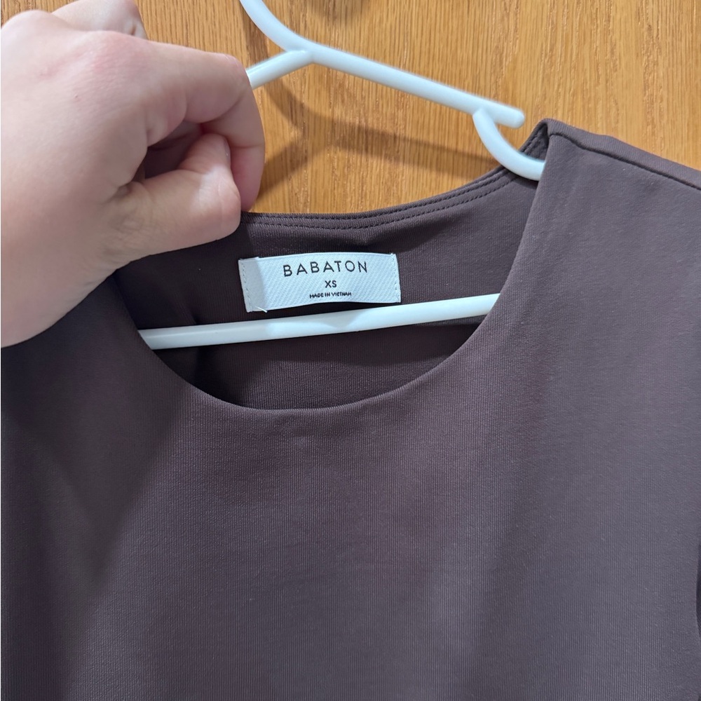 Babaton brown contour Crew Neck bodysuit